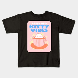 Reserved Kitty Vibes Coffee Cat Kids T-Shirt